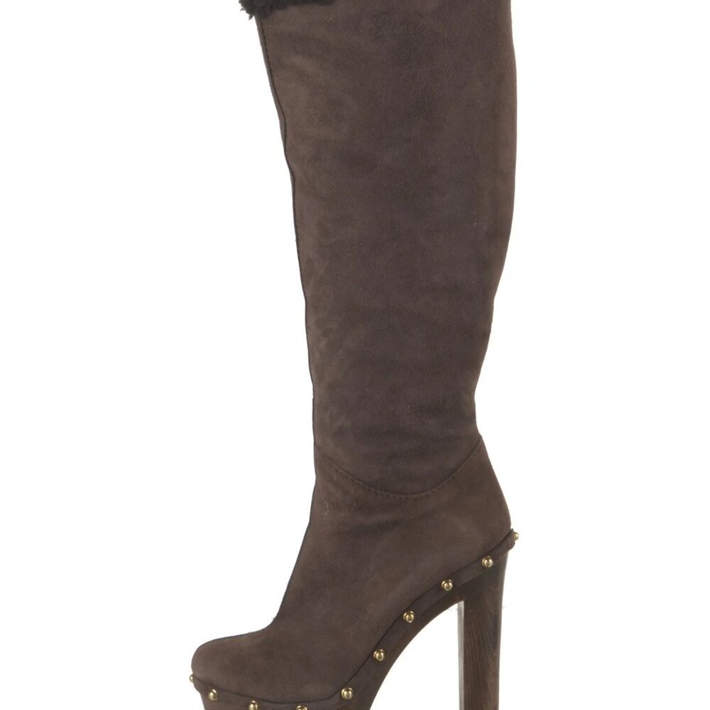 Gucci Suede and Shearling Knee Boots